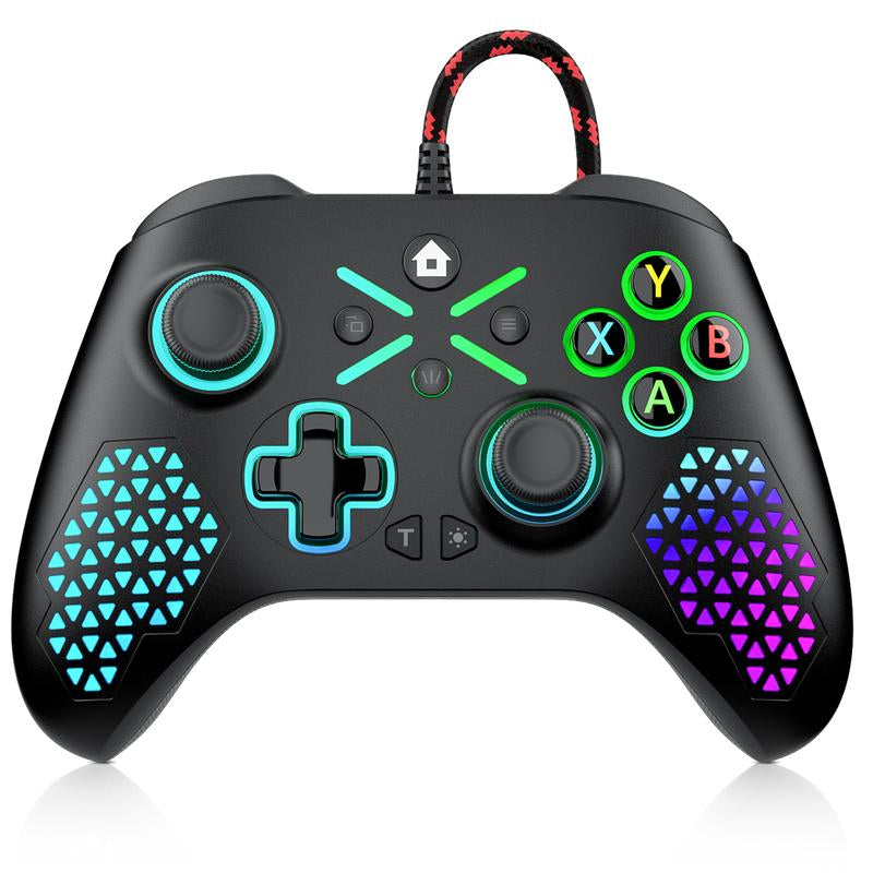 XBOX ONE RGB Controller for Xbox One/Xbox Series & PC, Programmable Macro & Turbo Gamepad with Dual Vibration