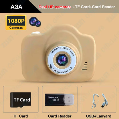 Kids Mini Digital Camera Toys 1080P HD Dual Camera Video Camera 2 Inch Color Display SLR Camera Children Birthday Gift Kids Toy