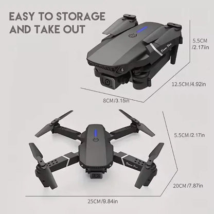 Professional Drone E88 4K Wide-Angle HD 1080P Camera Wifi FPV Height Hold Foldable RC Drone Quadrotor Helicopter Children'S Toys