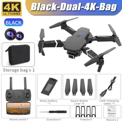 Professional Drone E88 4K Wide-Angle HD 1080P Camera Wifi FPV Height Hold Foldable RC Drone Quadrotor Helicopter Children'S Toys