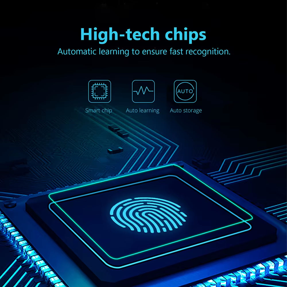 Tongwode Keyless USB Charging Fingerprint Lock Smart Padlock Waterproof 0.2S Unlock Portable Anti-Theft Electronic Door Lock