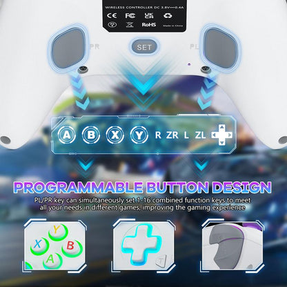 XBOX ONE RGB Controller for Xbox One/Xbox Series & PC, Programmable Macro & Turbo Gamepad with Dual Vibration