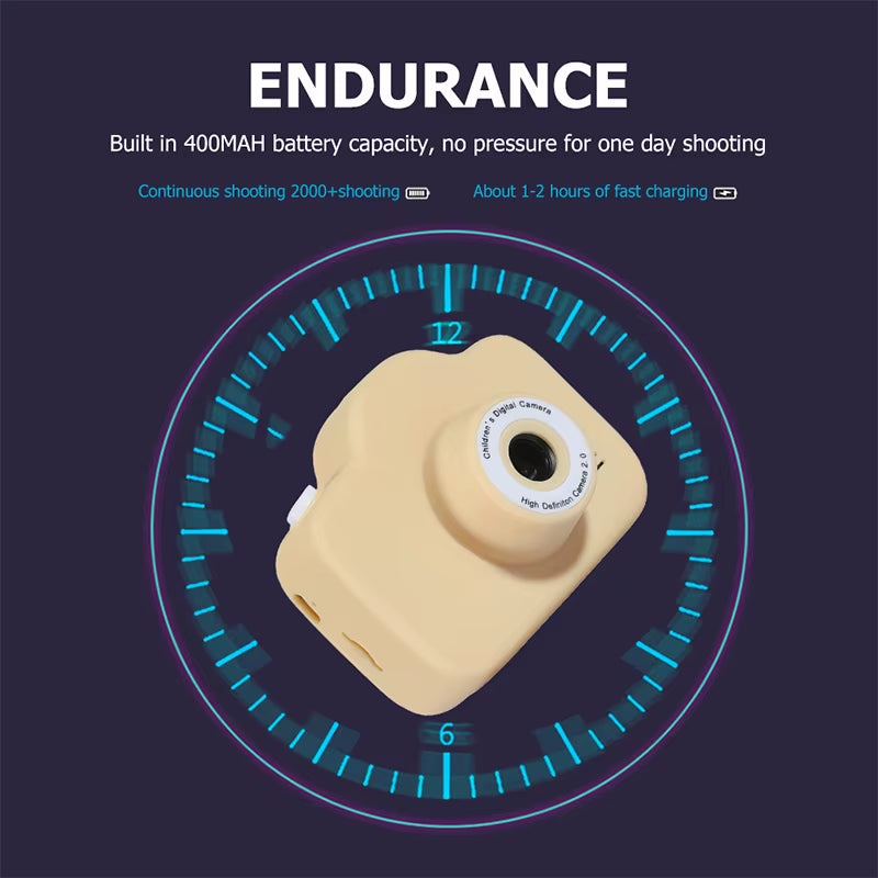 Kids Mini Digital Camera Toys 1080P HD Dual Camera Video Camera 2 Inch Color Display SLR Camera Children Birthday Gift Kids Toy